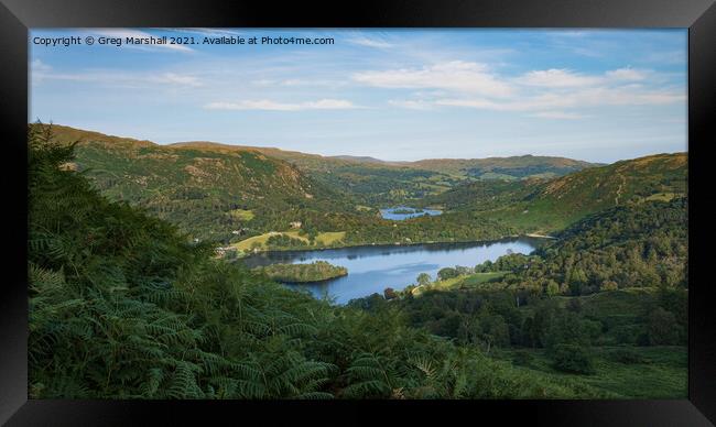 Grasmere and Rydal Water Lake District Framed Print by Greg Marshall