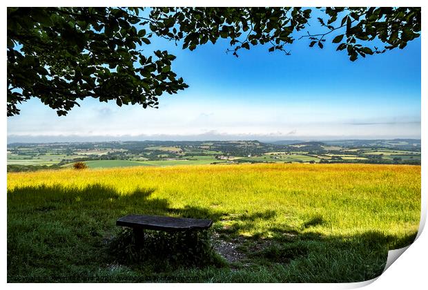 cranborne chase view Print by Kevin Britland