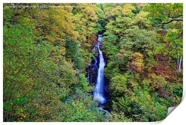 The Black Spout Waterfall, Pitlochry, Perthshire Print by Navin Mistry