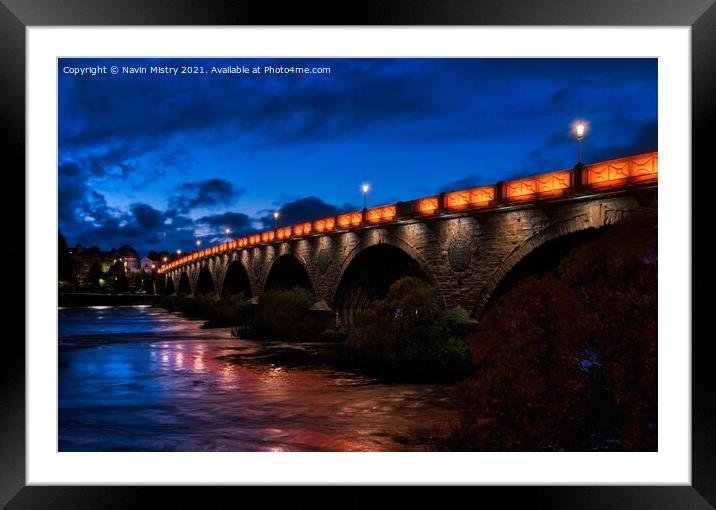 Perth Bridge at Dusk Framed Mounted Print by Navin Mistry