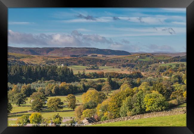 Teesdale in Autumn - Newbiggin to Cronkley Scar Framed Print by Richard Laidler