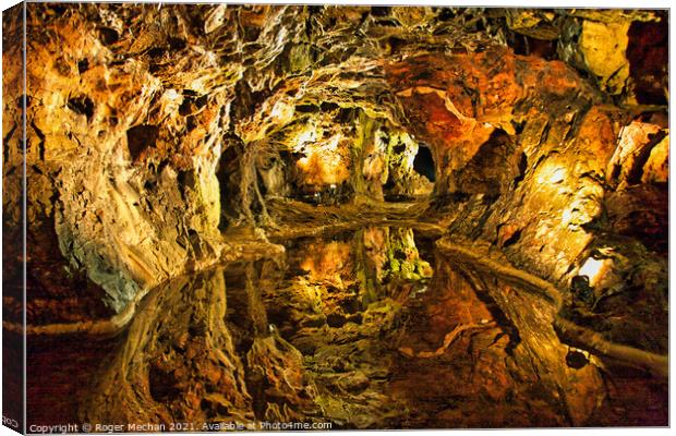 Tunnel inside a silver mine Canvas Print by Roger Mechan