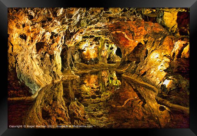 Tunnel inside a silver mine Framed Print by Roger Mechan