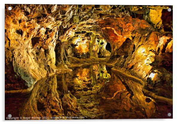 Tunnel inside a silver mine Acrylic by Roger Mechan