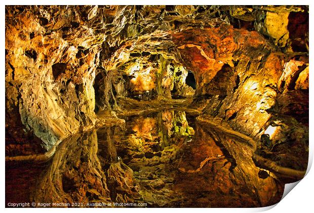 Tunnel inside a silver mine Print by Roger Mechan