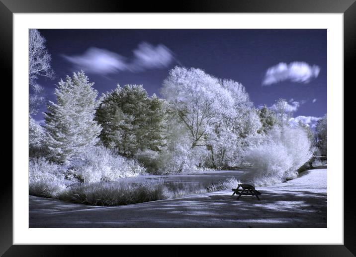 Beckford Lake in Infrared Framed Mounted Print by Susan Snow