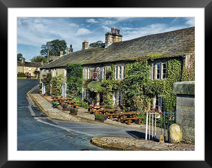 The Red Lion, Burnsall Framed Mounted Print by Colin Metcalf