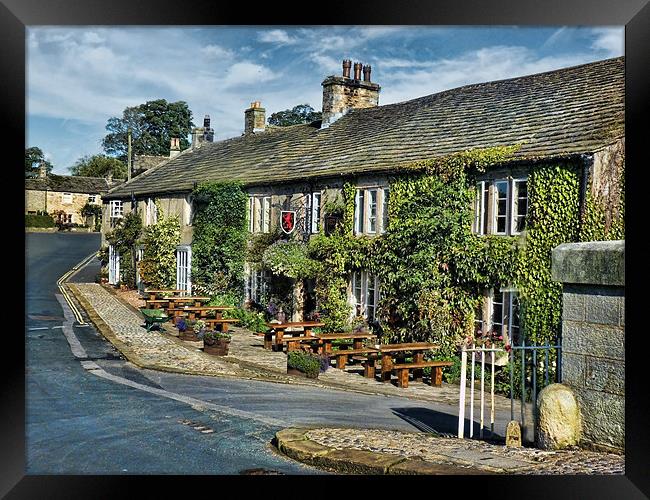 The Red Lion, Burnsall Framed Print by Colin Metcalf