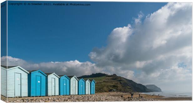 Charmouth Beach Canvas Print by Jo Sowden