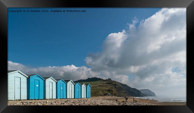 Charmouth Beach Framed Print by Jo Sowden