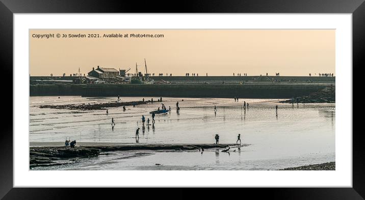 Enjoying the beach Framed Mounted Print by Jo Sowden