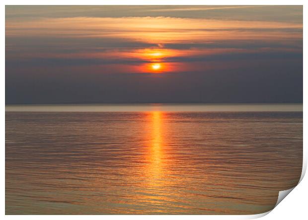 Sunset over the Bristol channel Print by Rory Hailes