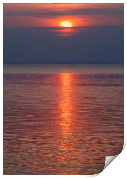 Sunset over the Bristol channel Print by Rory Hailes
