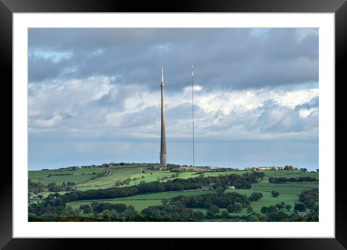 Emley Moor transmitter masts Framed Mounted Print by Roy Hinchliffe