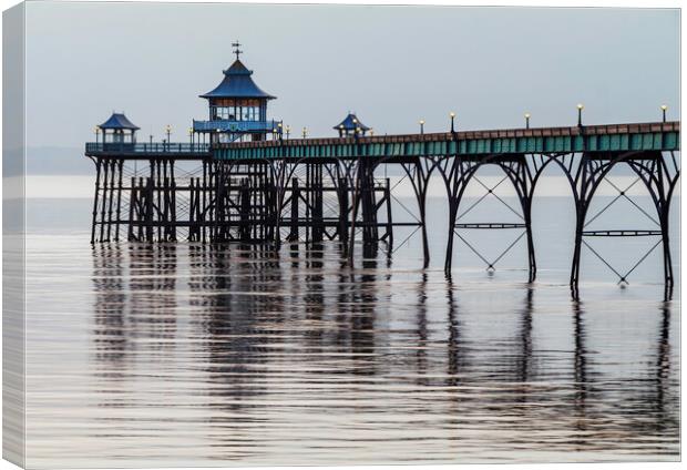 Clevedon Pier on a still evening Canvas Print by Rory Hailes