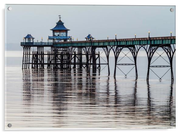 Clevedon Pier on a still evening Acrylic by Rory Hailes