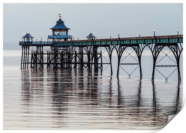 Clevedon Pier on a still evening Print by Rory Hailes