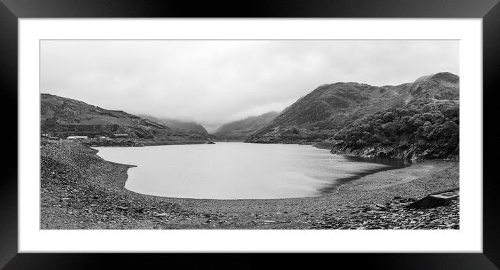 Llyn Peris in black and white Framed Mounted Print by Jason Wells