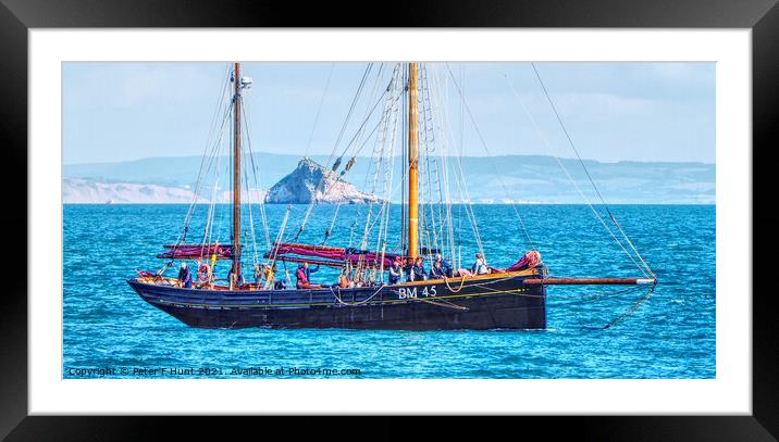 Pilgrim BM 45 coming Into Brixham Framed Mounted Print by Peter F Hunt