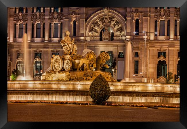 Cibeles Fountain and Cybele Palace in Madrid Framed Print by Artur Bogacki