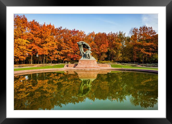 Chopin Monument in Autumn Lazienki Park in Warsaw Framed Mounted Print by Artur Bogacki