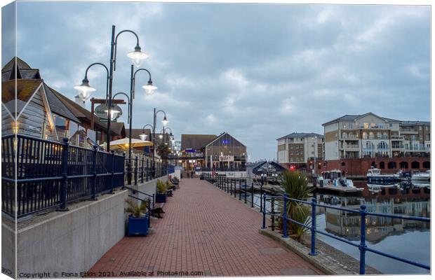 Sovereign Harbour Eastbourne Canvas Print by Fiona Etkin