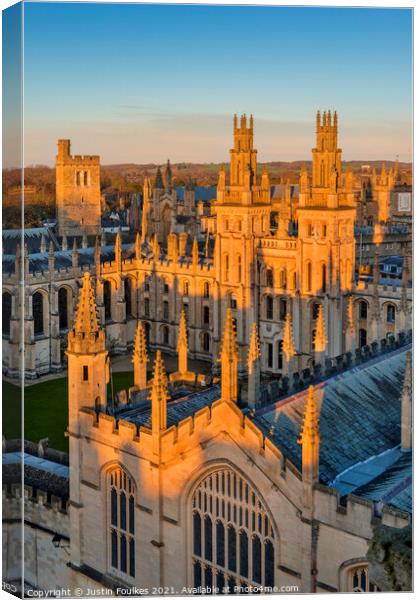 All Souls College, Oxford, England Canvas Print by Justin Foulkes