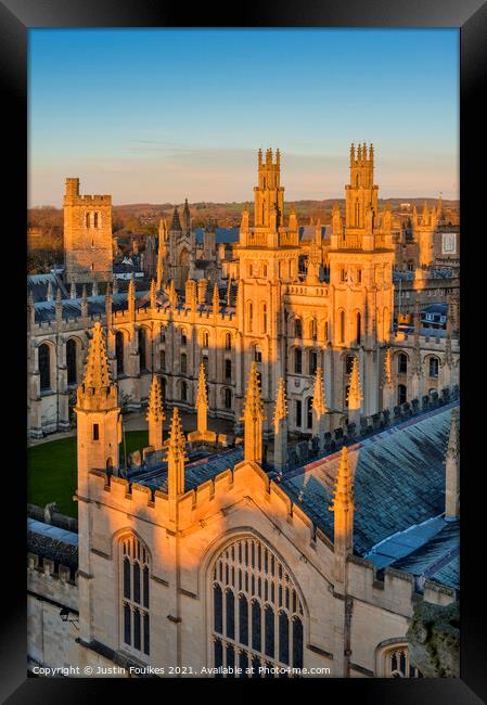 All Souls College, Oxford, England Framed Print by Justin Foulkes