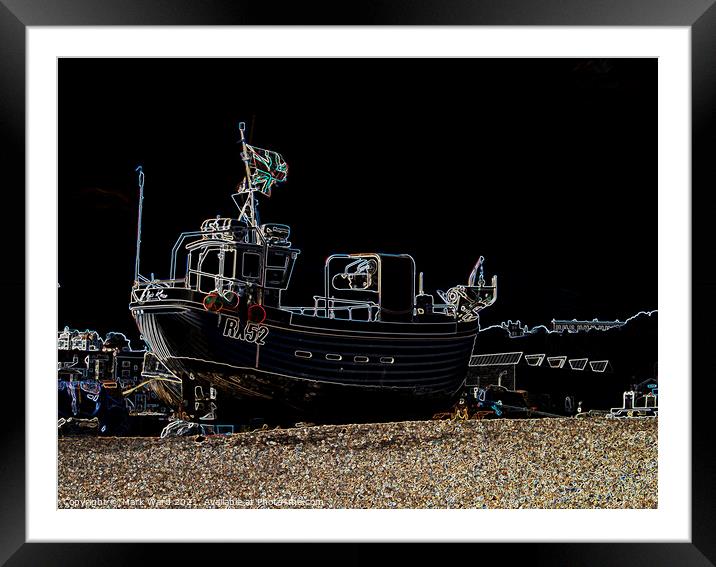 Hastings Glowing Fishing Boat Framed Mounted Print by Mark Ward