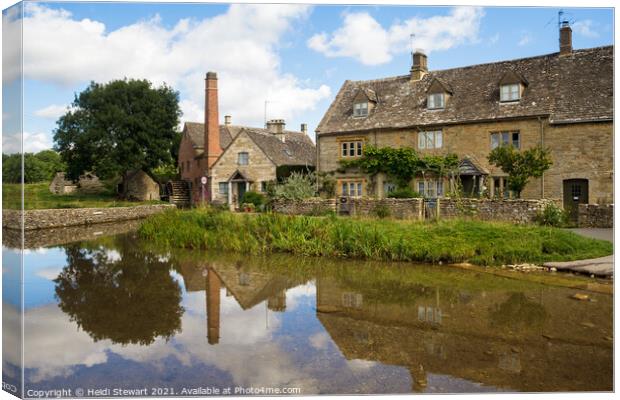 Lower Slaughter Reflections Canvas Print by Heidi Stewart