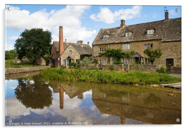 Lower Slaughter Reflections Acrylic by Heidi Stewart
