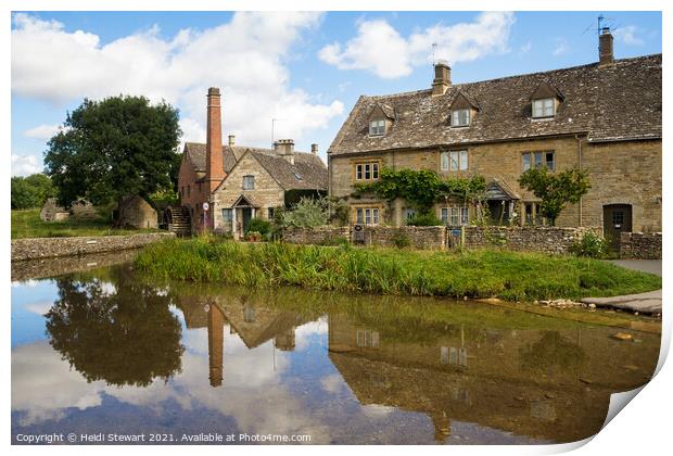 Lower Slaughter Reflections Print by Heidi Stewart