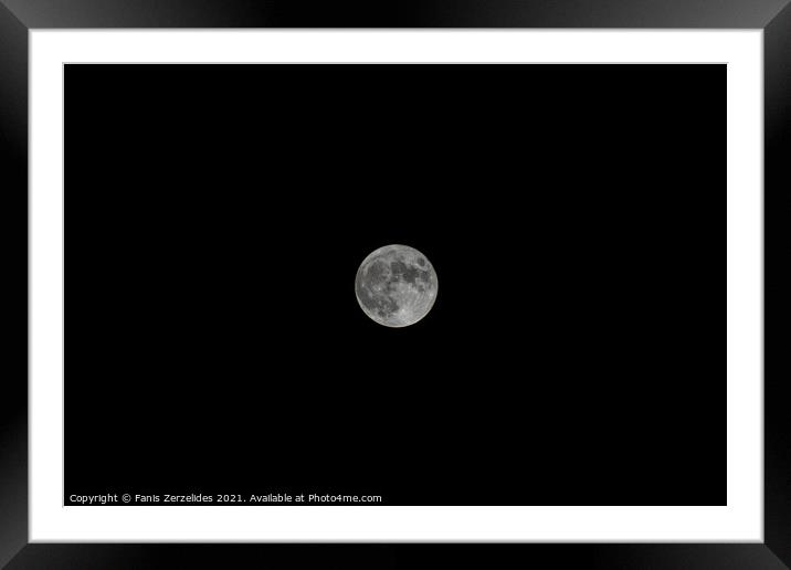 Full Moon Framed Mounted Print by Fanis Zerzelides