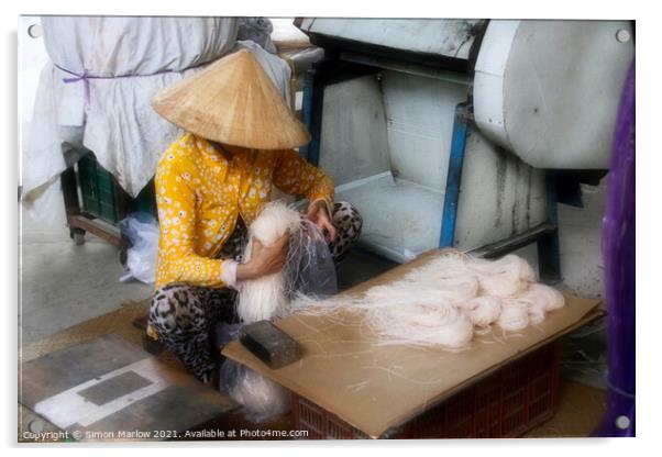 Mastering the Art of Rice Noodle Making Acrylic by Simon Marlow