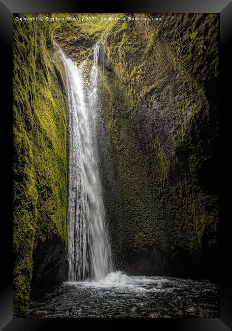 Nauthusagil Waterfall - Iceland Framed Print by Stephen Stookey
