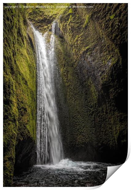 Nauthusagil Waterfall - Iceland Print by Stephen Stookey