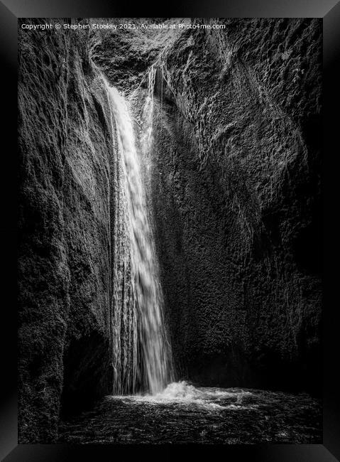 Nauthusagil Waterfall Framed Print by Stephen Stookey