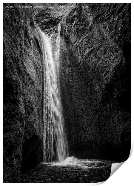 Nauthusagil Waterfall Print by Stephen Stookey