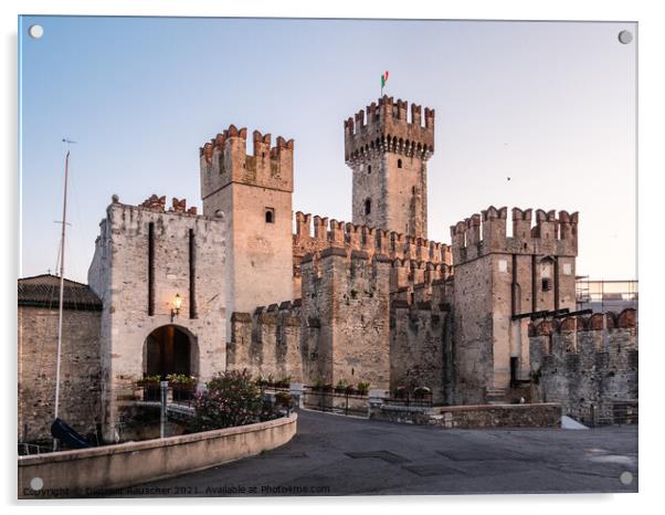 Sirmione Castle or Castello Scaligero or Rocca Scaligera Acrylic by Dietmar Rauscher