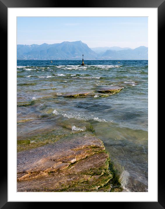 Jamaica Beach on Lake Garda in Sirmione  Framed Mounted Print by Dietmar Rauscher