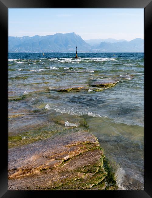 Jamaica Beach on Lake Garda in Sirmione  Framed Print by Dietmar Rauscher