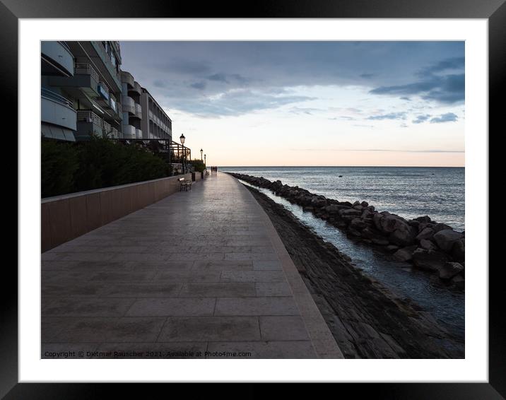 Grado Beach Promenade Lungomare Nazario Sauro Framed Mounted Print by Dietmar Rauscher