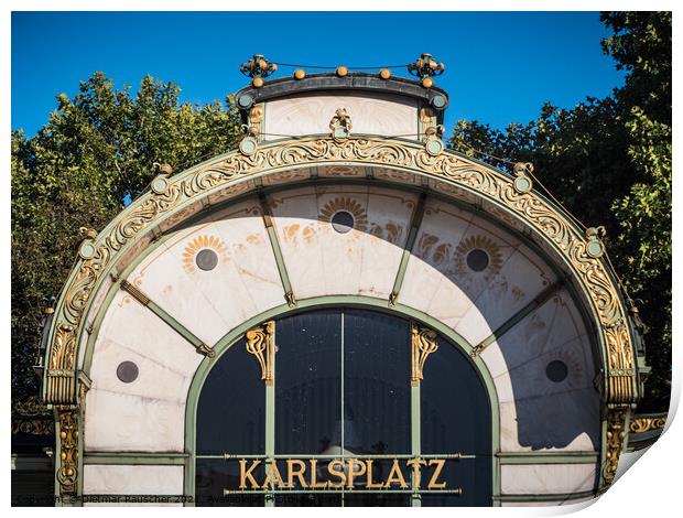 Otto Wagner Pavillion Karlsplatz Subway Station Print by Dietmar Rauscher