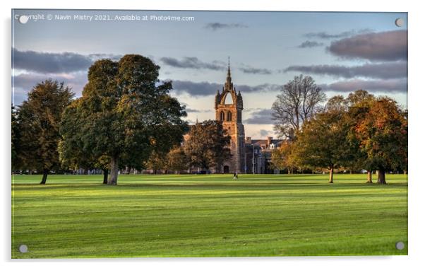 St Leonard's-in-the-Fields, South Inch Perth, Scotland  Acrylic by Navin Mistry