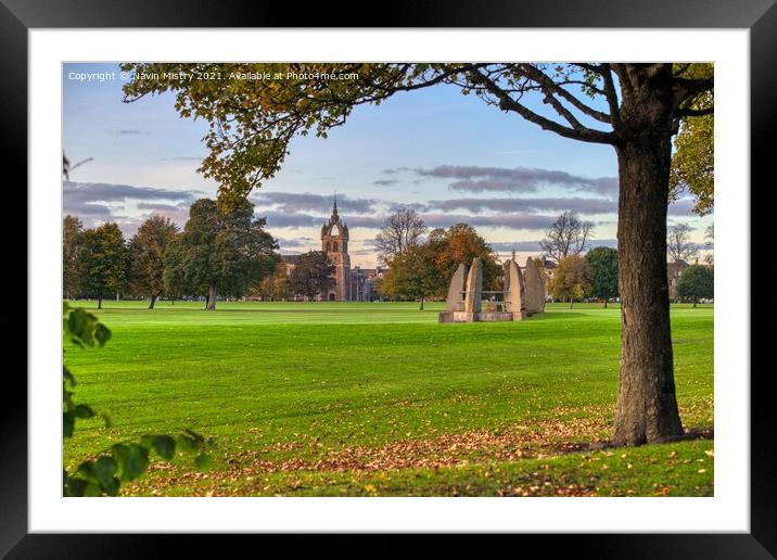 A view of the South Inch, Perth, Scotland in Autumn Framed Mounted Print by Navin Mistry
