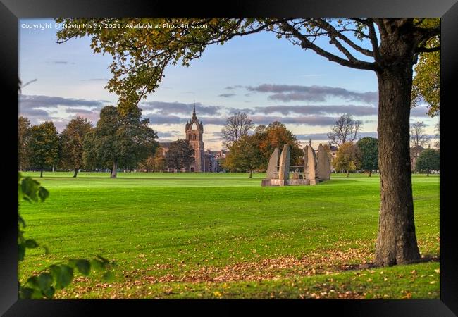 A view of the South Inch, Perth, Scotland in Autumn Framed Print by Navin Mistry