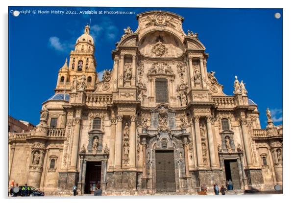 A view of The Cathedral of Murcia, Spain Acrylic by Navin Mistry