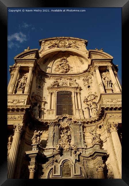 A view of The Cathedral of Murcia, Spain Framed Print by Navin Mistry