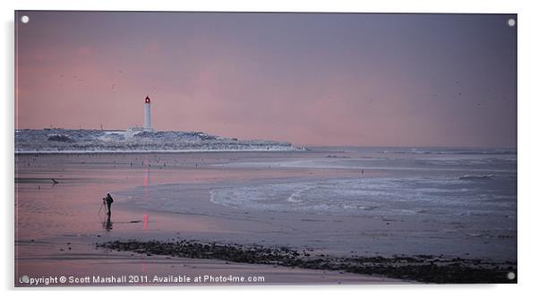 Pink light on the Bay Acrylic by Scott K Marshall