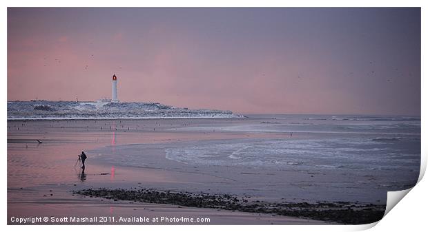 Pink light on the Bay Print by Scott K Marshall